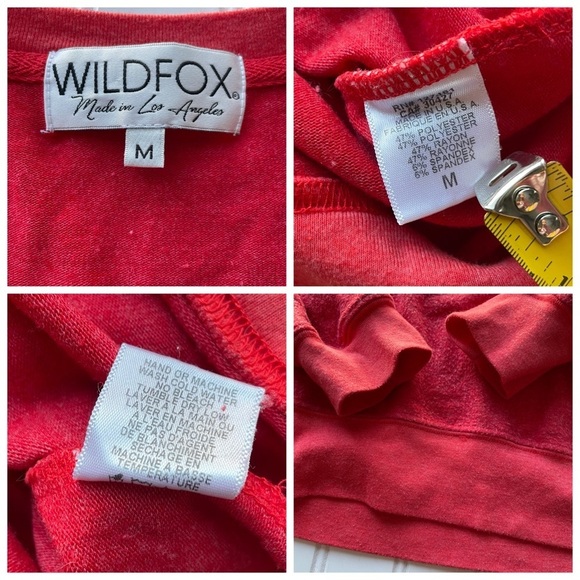 Wildfox Naughty Nice Whatever Baggy Beach Jumper Shirt Red Stripe Size Medium - Picture 8 of 13